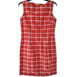 Natural Instincts Plaid Silk Sleeveless Dress Size 6